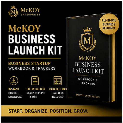 McKoy Business Launch Kit | Business Startup Workbook & Trackers