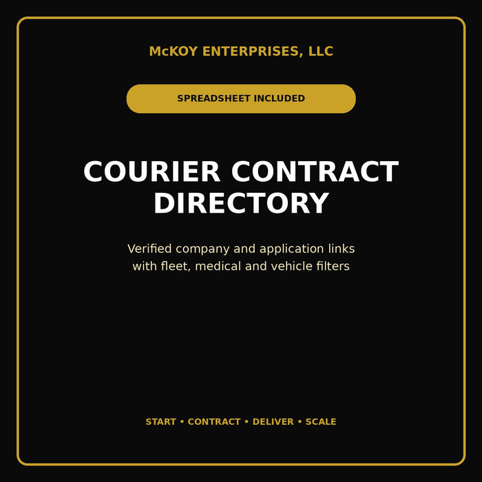 McKoy Courier Business Startup Kit | Guide + Contracting Directory