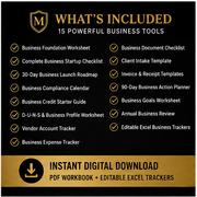 McKoy Business Launch Kit | Business Startup Workbook & Trackers