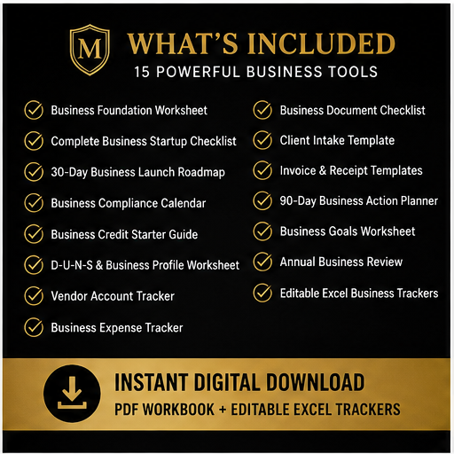 McKoy Business Launch Kit | Business Startup Workbook & Trackers