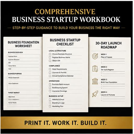 McKoy Business Launch Kit | Business Startup Workbook & Trackers